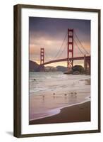 Golden Gate Bridge and Shore Birds, San Francisco-null-Framed Premium Photographic Print