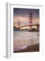 Golden Gate Bridge and Shore Birds, San Francisco-null-Framed Photographic Print