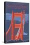 Golden Gate Bridge and Skyline - 75th Anniversary - San Francisco, CA-Lantern Press-Stretched Canvas