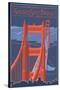 Golden Gate Bridge and Skyline - 75th Anniversary - San Francisco, CA-Lantern Press-Stretched Canvas