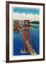 Golden Gate Bridge Arial View - San Francisco, CA-Lantern Press-Framed Art Print