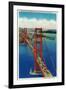 Golden Gate Bridge Arial View - San Francisco, CA-Lantern Press-Framed Art Print