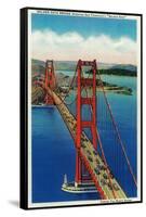 Golden Gate Bridge Arial View - San Francisco, CA-Lantern Press-Framed Stretched Canvas