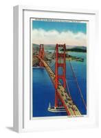 Golden Gate Bridge Arial View - San Francisco, CA-Lantern Press-Framed Art Print