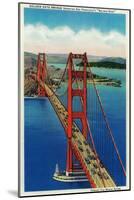 Golden Gate Bridge Arial View - San Francisco, CA-Lantern Press-Mounted Art Print
