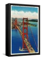 Golden Gate Bridge Arial View - San Francisco, CA-Lantern Press-Framed Stretched Canvas