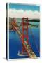 Golden Gate Bridge Arial View - San Francisco, CA-Lantern Press-Stretched Canvas