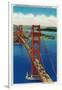 Golden Gate Bridge Arial View - San Francisco, CA-Lantern Press-Framed Art Print