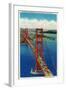 Golden Gate Bridge Arial View - San Francisco, CA-Lantern Press-Framed Art Print