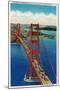 Golden Gate Bridge Arial View - San Francisco, CA-Lantern Press-Mounted Art Print
