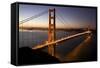 Golden Gate Bridge at Dawn with San Francisco City Lights in the Background-Adam Barker-Framed Stretched Canvas