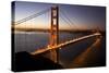 Golden Gate Bridge at Dawn with San Francisco City Lights in the Background-Adam Barker-Stretched Canvas