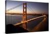 Golden Gate Bridge at Dawn with San Francisco City Lights in the Background-Adam Barker-Stretched Canvas