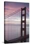 Golden Gate Bridge at Dawn with San Francisco City Lights in the Background-Adam Barker-Stretched Canvas