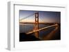 Golden Gate Bridge at Dawn with San Francisco City Lights in the Background-Adam Barker-Framed Photographic Print