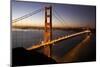 Golden Gate Bridge at Dawn with San Francisco City Lights in the Background-Adam Barker-Mounted Photographic Print