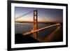 Golden Gate Bridge at Dawn with San Francisco City Lights in the Background-Adam Barker-Framed Photographic Print