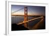 Golden Gate Bridge at Dawn with San Francisco City Lights in the Background-Adam Barker-Framed Photographic Print