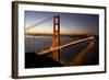 Golden Gate Bridge at Dawn with San Francisco City Lights in the Background-Adam Barker-Framed Photographic Print