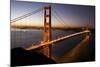 Golden Gate Bridge at Dawn with San Francisco City Lights in the Background-Adam Barker-Mounted Photographic Print