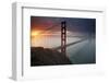 Golden Gate Bridge at Dawn with San Francisco City Lights in the Background-Adam Barker-Framed Photographic Print