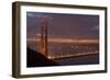 Golden Gate Bridge at Dawn with San Francisco City Lights in the Background-Adam Barker-Framed Photographic Print