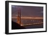 Golden Gate Bridge at Dawn with San Francisco City Lights in the Background-Adam Barker-Framed Photographic Print