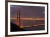 Golden Gate Bridge at Dawn with San Francisco City Lights in the Background-Adam Barker-Framed Photographic Print