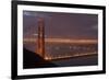 Golden Gate Bridge at Dawn with San Francisco City Lights in the Background-Adam Barker-Framed Photographic Print