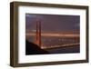 Golden Gate Bridge at Dawn with San Francisco City Lights in the Background-Adam Barker-Framed Photographic Print