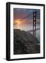 Golden Gate Bridge at Dawn with San Francisco City Lights in the Background-Adam Barker-Framed Photographic Print