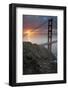 Golden Gate Bridge at Dawn with San Francisco City Lights in the Background-Adam Barker-Framed Photographic Print
