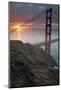 Golden Gate Bridge at Dawn with San Francisco City Lights in the Background-Adam Barker-Mounted Photographic Print