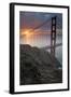 Golden Gate Bridge at Dawn with San Francisco City Lights in the Background-Adam Barker-Framed Photographic Print