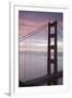 Golden Gate Bridge at Dawn with San Francisco City Lights in the Background-Adam Barker-Framed Photographic Print