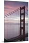 Golden Gate Bridge at Dawn with San Francisco City Lights in the Background-Adam Barker-Mounted Photographic Print