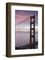 Golden Gate Bridge at Dawn with San Francisco City Lights in the Background-Adam Barker-Framed Photographic Print