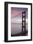 Golden Gate Bridge at Dawn with San Francisco City Lights in the Background-Adam Barker-Framed Photographic Print