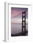 Golden Gate Bridge at Dawn with San Francisco City Lights in the Background-Adam Barker-Framed Photographic Print