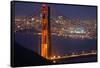 Golden Gate bridge at night, San Francisco, California, USA-Anna Miller-Framed Stretched Canvas