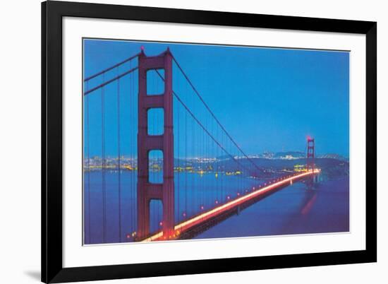 Golden Gate Bridge at Night, San Francisco, California-null-Framed Premium Giclee Print