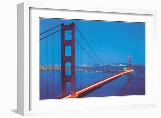 Golden Gate Bridge at Night, San Francisco, California-null-Framed Art Print