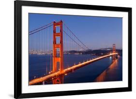 Golden Gate Bridge at Night. San Francisco, USA-TEA-Framed Photographic Print