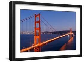 Golden Gate Bridge at Night. San Francisco, USA-TEA-Framed Photographic Print