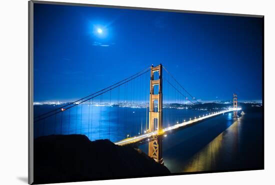 Golden Gate Bridge at Night. San Francisco, USA-TEA-Mounted Photographic Print