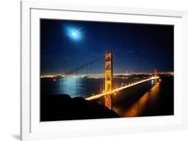 Golden Gate Bridge at Night. San Francisco, USA-TEA-Framed Photographic Print