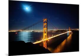 Golden Gate Bridge at Night. San Francisco, USA-TEA-Mounted Photographic Print