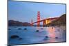 Golden Gate Bridge at Night, San Francisco-sborisov-Mounted Photographic Print