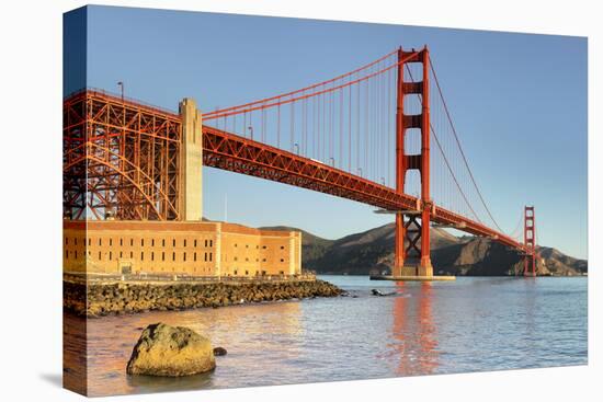 Golden Gate Bridge at sunrise, San Francisco Bay, California-Markus Lange-Stretched Canvas