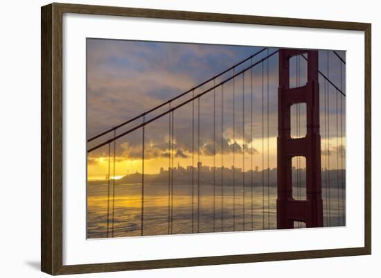 Golden Gate Bridge at Sunrise, San Francisco, California, United States of America, North America-Stuart Black-Framed Photographic Print